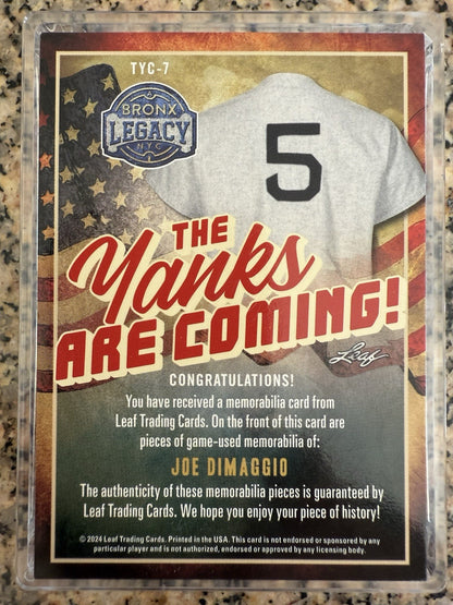 2023 Leaf A Bronx Legacy - The Yanks Are Coming Joe DiMaggio /4