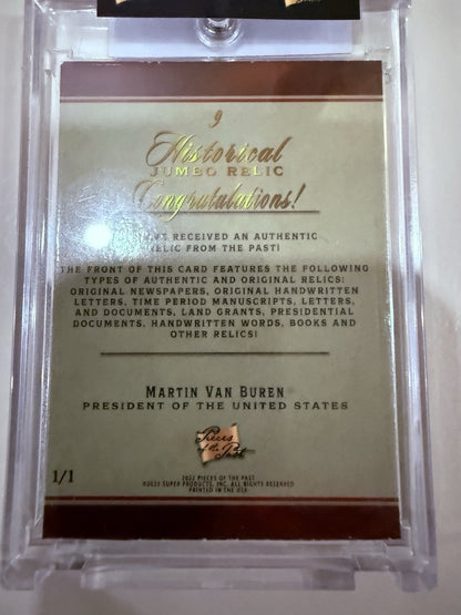 Martin Van Buren  Historical RELIC Card 1/1
