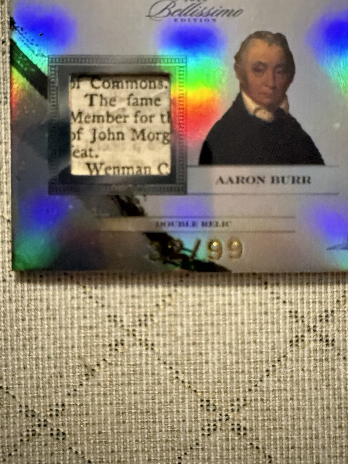 2023 Keepsake Bellissimo Dual Relic Alexander Hamilton And Aaron Burr #/99