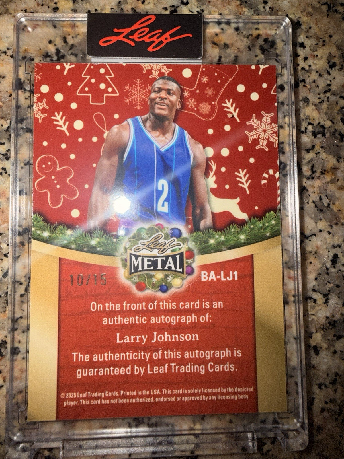 2025 Leaf Happy Holidays Larry Johnson Auto  Candy Canes Autograph /15