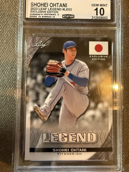 Shohei Ohtani Exclusive Flag Edition Leaf Legend LE03 - Gem Mint 10