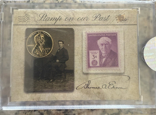 2020 Pieces Hybrid STAMP & GOLD PENNY Relic Thomas Edison SP-16      -62