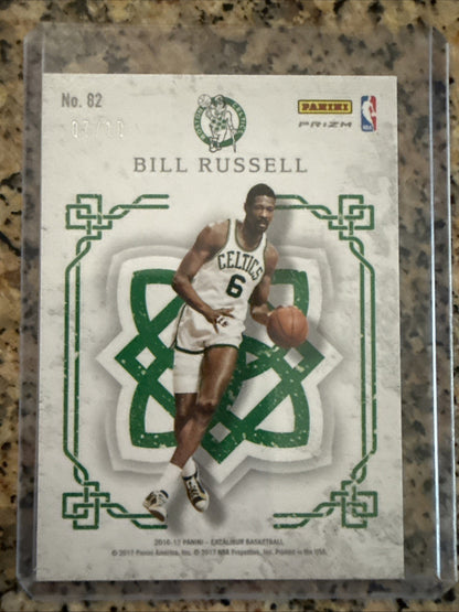 2016-17 Panini Basketball Excalibur Bill Russell Crusade Gold Prizm /10 #82
