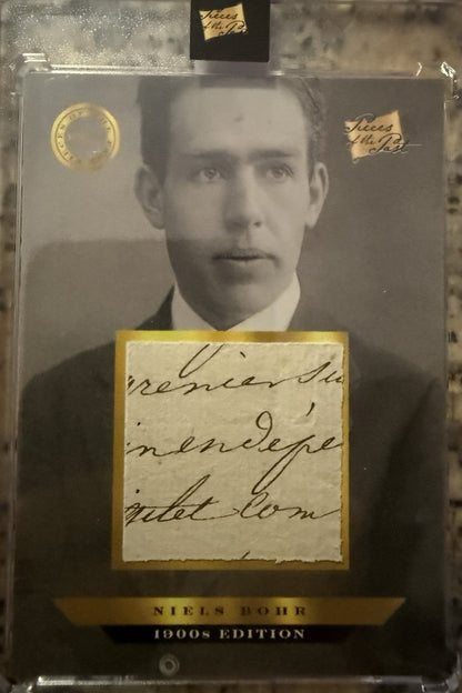Niels Bohr 2024 Pieces of the Past 1900s Edition ENCASED Hand Written Relic card