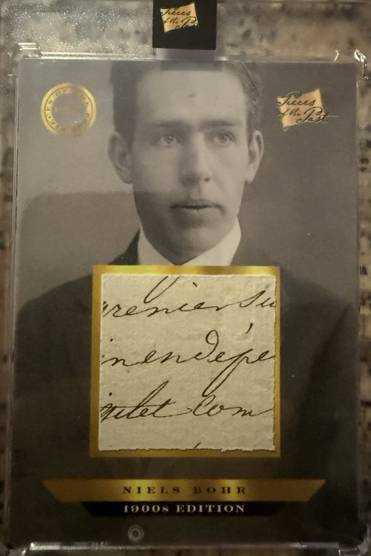 Niels Bohr 2024 Pieces of the Past 1900s Edition ENCASED Hand Written Relic card