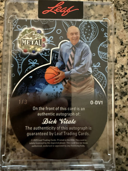 2025 Leaf Metal Happy Holidays Dick Vitale  /3 Auto Ornament