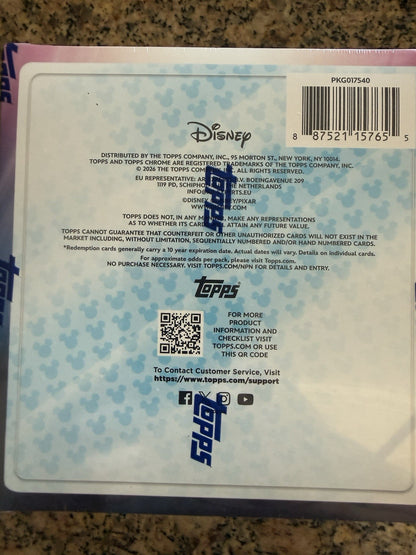 2026 TOPPS CHROME DISNEY MEGA BOX (56 Cards) Brand New Sealed