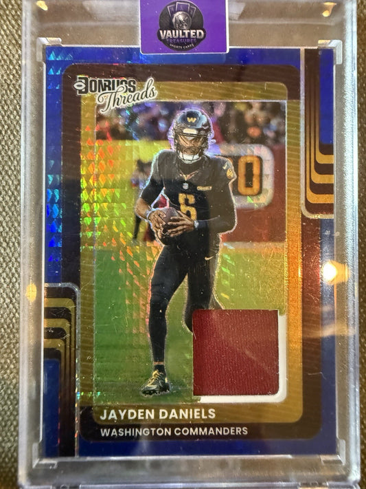 Panini 2025 Donruss Optic Donruss Threads Jayden Daniels Prizm RC Mem #DTBH-JDS