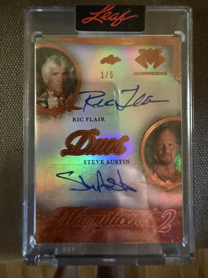 2026 Leaf Magnificent Orange Dual Auto 1/5 !Ric Flair And Steve Austin!