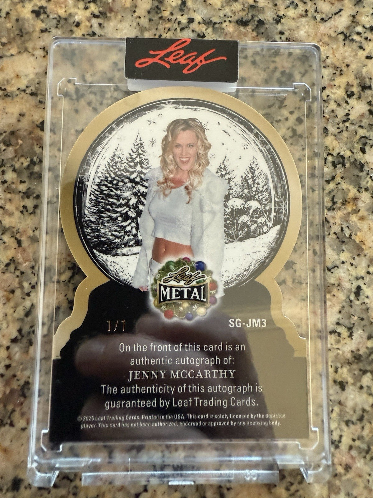 2025 Leaf Metal Holiday - Snow Globe Auto - Autograph - Jenny McCarthy #1/1!!!