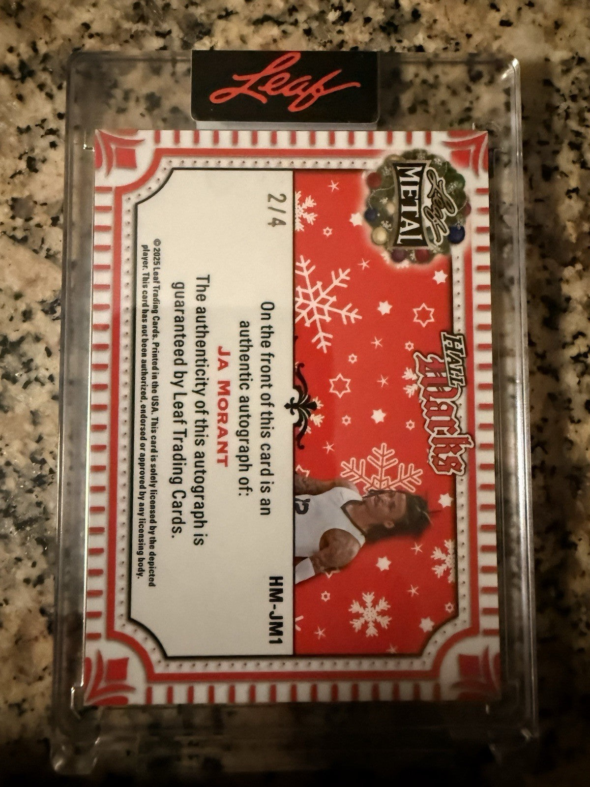 2025 Leaf Metal Happy Holidays - Hall Marks Ja Morant #HM-JM1 /4