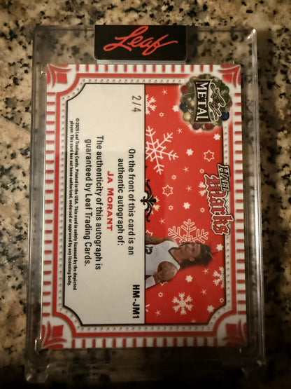 2025 Leaf Metal Happy Holidays - Hall Marks Ja Morant #HM-JM1 /4