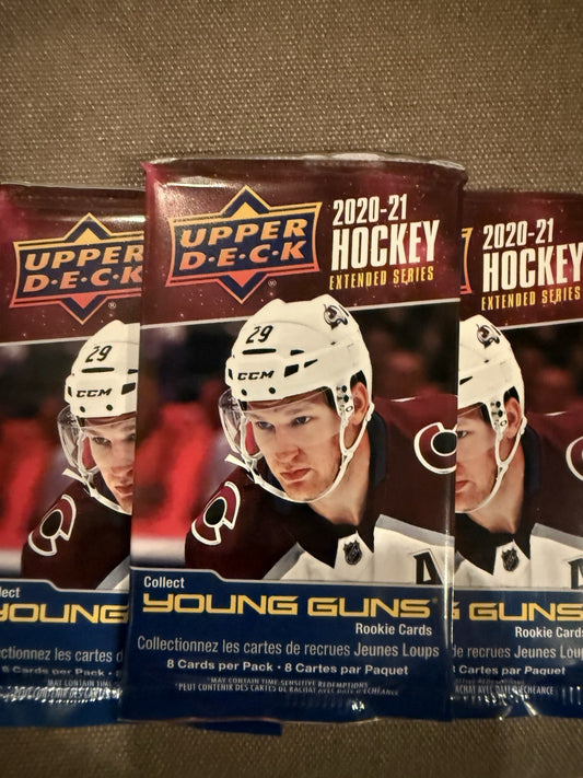 Upper Deck 2020-21 Hockey Extended Series 3 Packs. Young Guns Rookie Cards