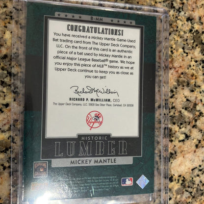 2003 Upper deck sp mickey mantle game used card