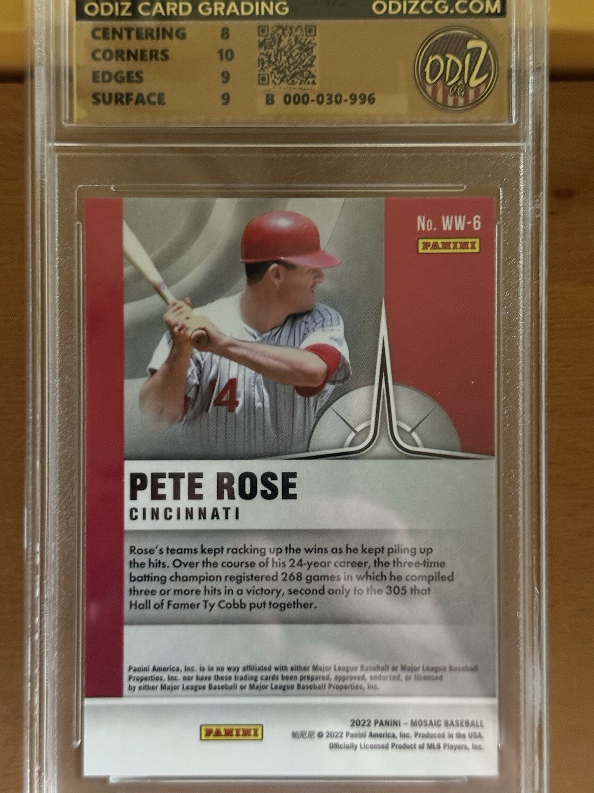 2022 Panini Mosaic #WW-6 Pete Rose Will to Win