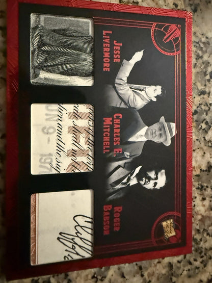 2025 POTP Roaring 20s Triple Relic Card Red /25 Mitchell, Livermore & Babson.