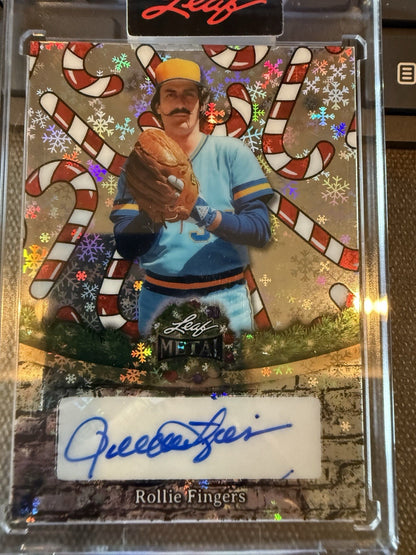 2025 Leaf Metal Happy Holidays - Rollie Fingers - Auto BA-RF1 /15