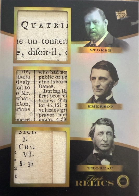 2024 PIECES OF THE PAST 1800s Edition STOKER EMERSON THOREAU Relic #185