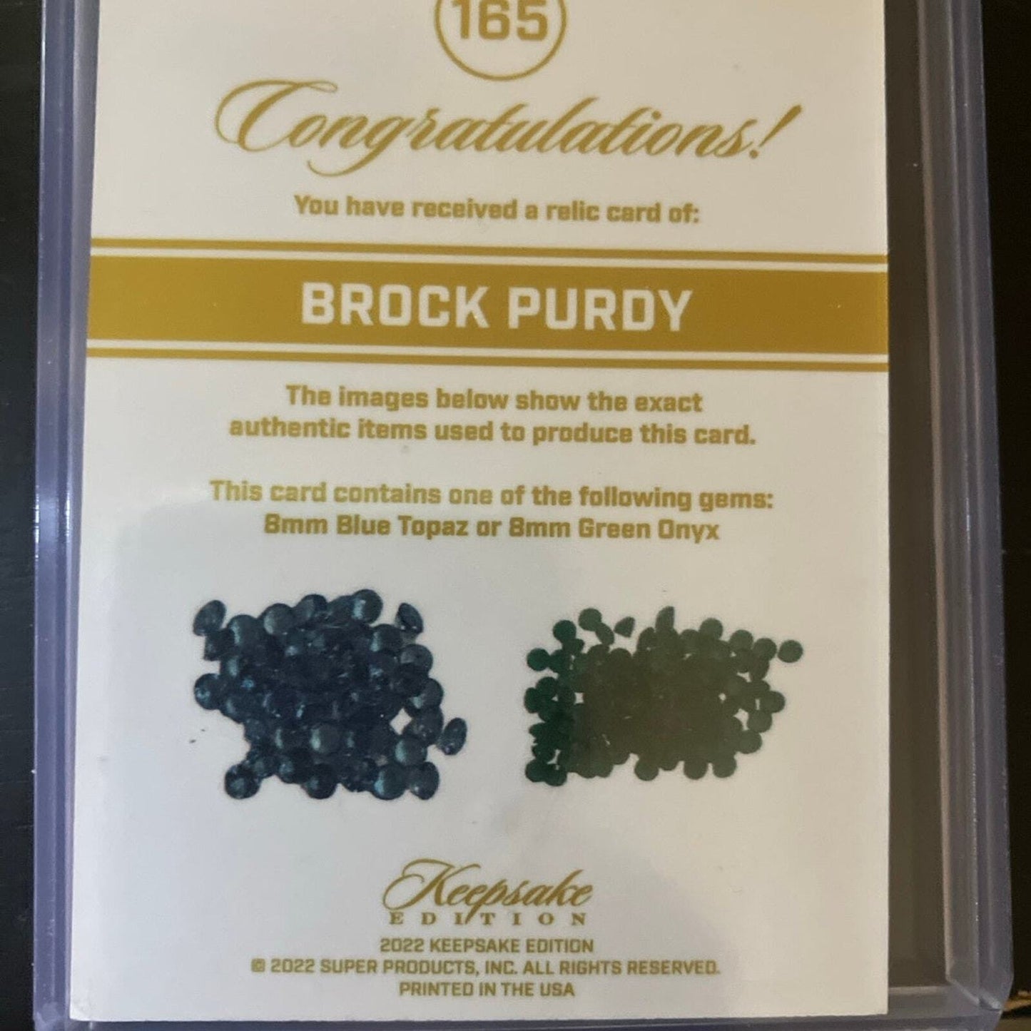 Brock purdy gem patch card