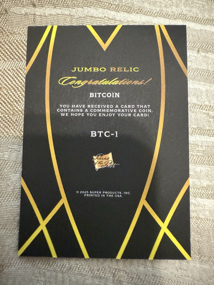 2025 The Bar Pieces Of The Past Bitcoin Authentic Jumbo Coin Relic Rare Coin