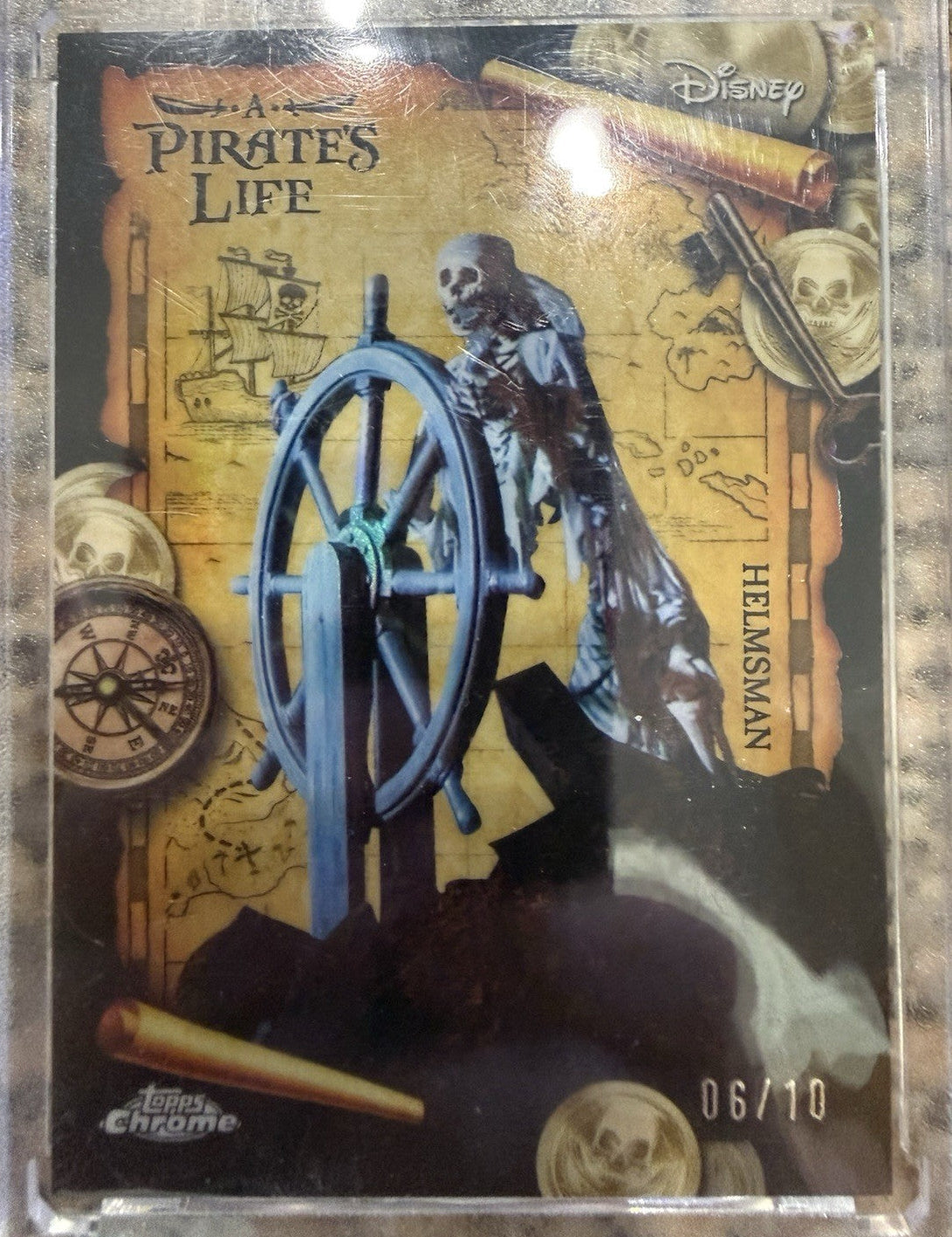 2025 Topps Disney 70th Helmsman Black /10 A Pirates Life Chrome SSP