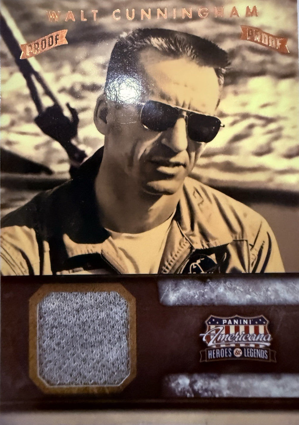 2012 Panini Americana Heroes Legends Walt Cunningham Elite Materials  /99