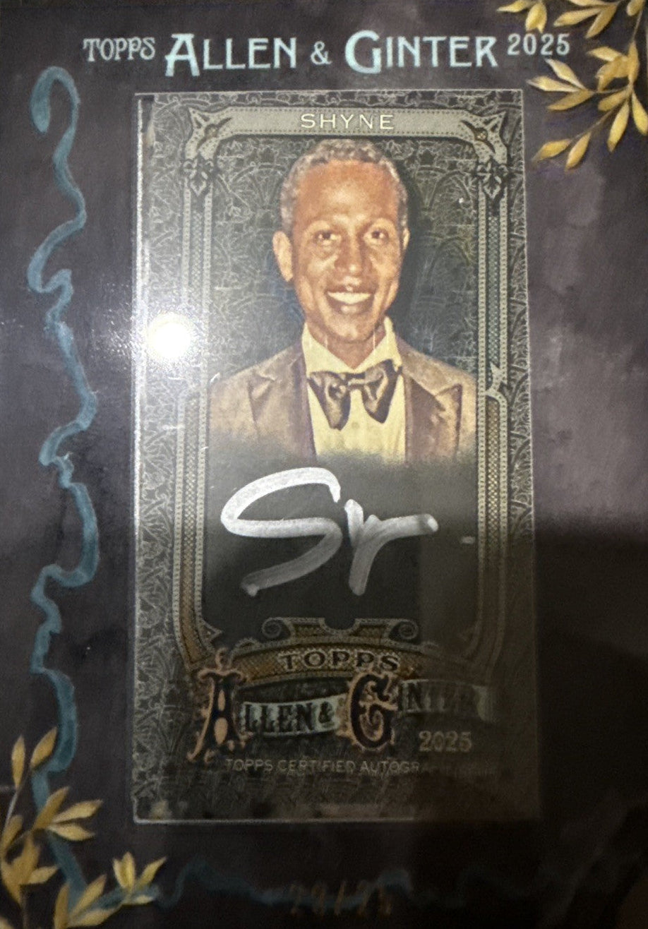Shyne 2025 Topps Allen & Ginter X #MA-S Black Frame Black Silver Ink #/25 Auto