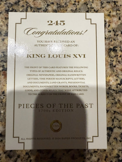 2024 Pieces Of The Past 1700s King Louis XVI