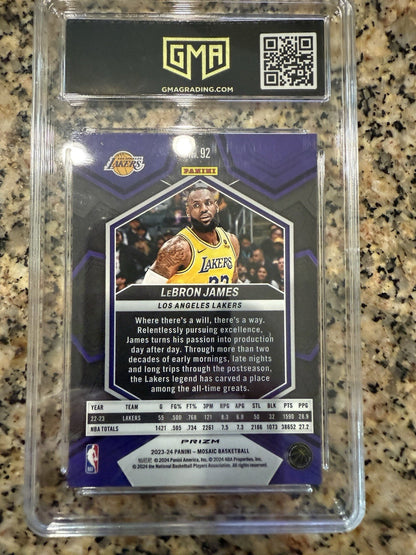 2023-24 Panini Mosaic Silver Prizm LeBron James #92 PSA 8