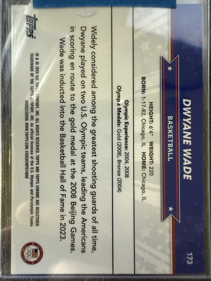 Dwayne Wade 2024 Topps Chrome U.S. Olympics Green  /99Team USA