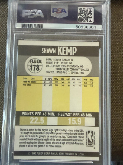 Shawn Kemp 1990 Fleer #178 PSA 10 Gem Mint