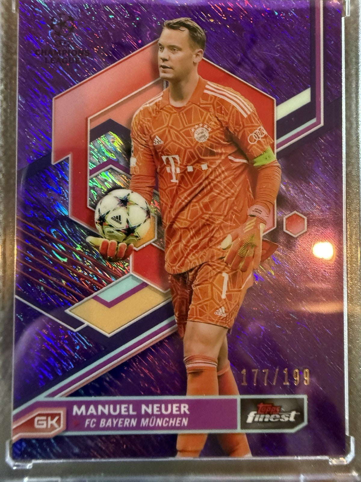 2022 Finest UEFA Club Competitions Purple Shimmer Refractor Manuel Neuer /199