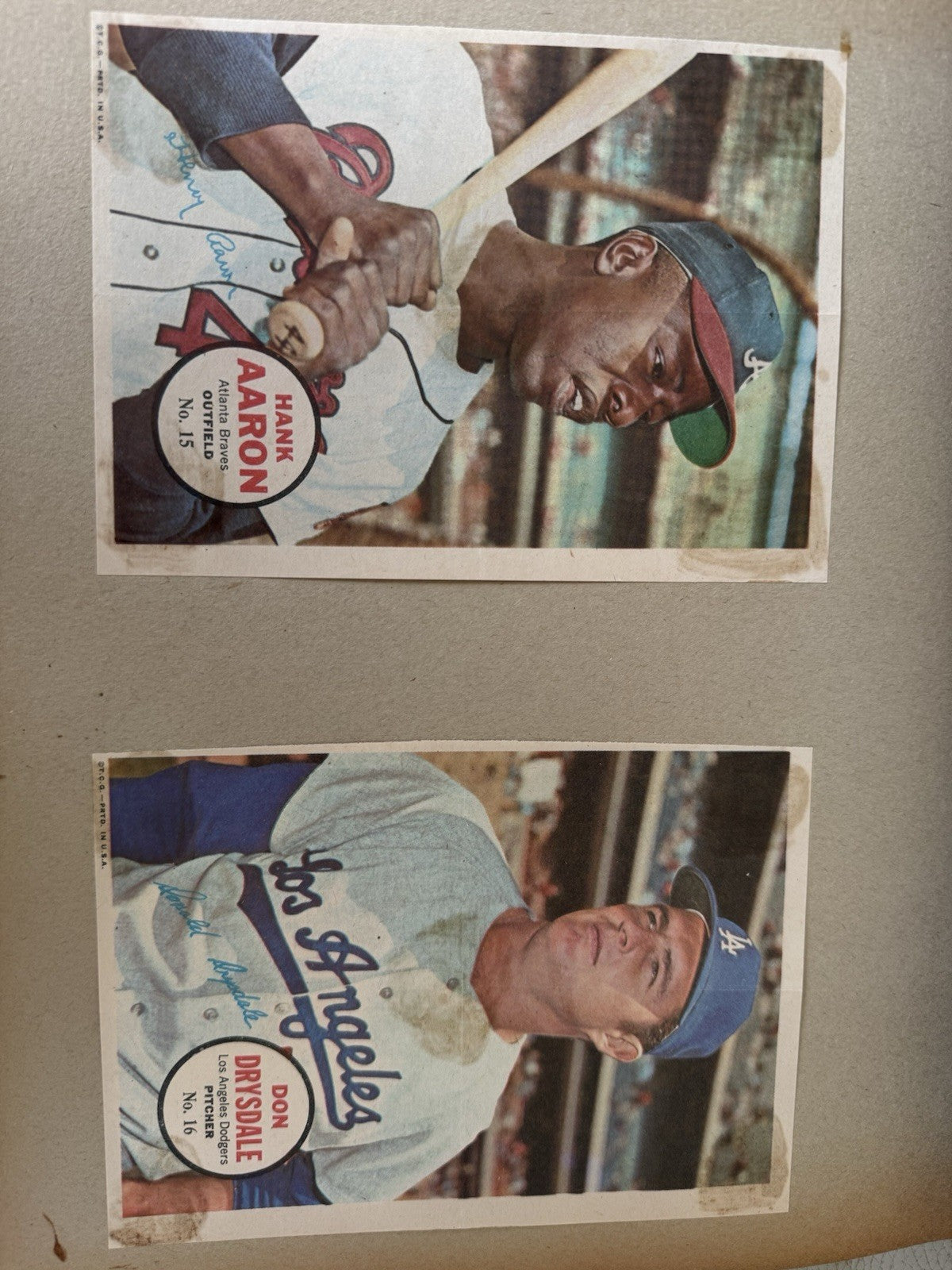 1967 Topps Baseball Pin Ups 14 Total In Vintage Binder. Mantle, Mays, Aaron…