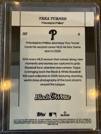 2024 TOPPS BLACK & WHITE GREEN TREA TURNER /99 PHILLIES #6
