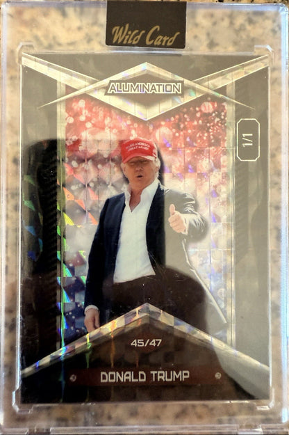 2025 Donald Trump # 1/1 MAGA Alumination Wild Card Thumbs Up 45th 47th 🇺🇸
