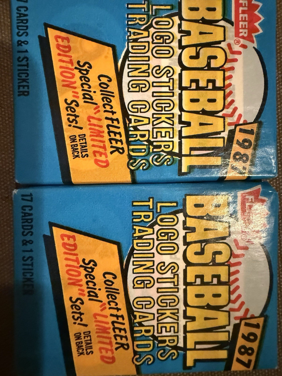 1987 Fleer Baseball Wax Packs X2 Factory Sealed  Bo Jackson - Bonds