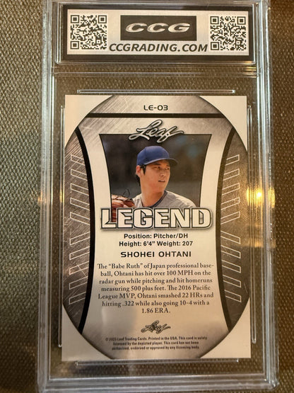 Shohei Ohtani Exclusive Flag Edition Leaf Legend LE03 - Gem Mint 10