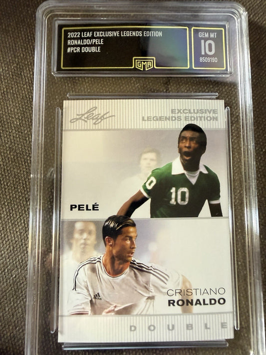 PELE & CRISTIANO RONALDO 2022 LEAF Double Exclusive Legends Edition #P-CR. Mint!