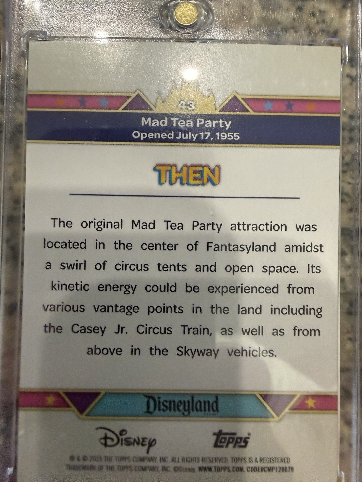 2025 Topps Disneyland 70th Anniversary Mad Tea Party Then & Now Foil #/70