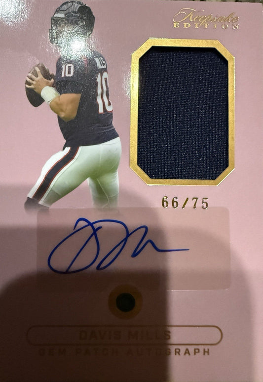 🔥 DAVIS MILLS 2024 Keepsake Sports Edition Gem Patch AUTO /75 Texans 🔥🏈