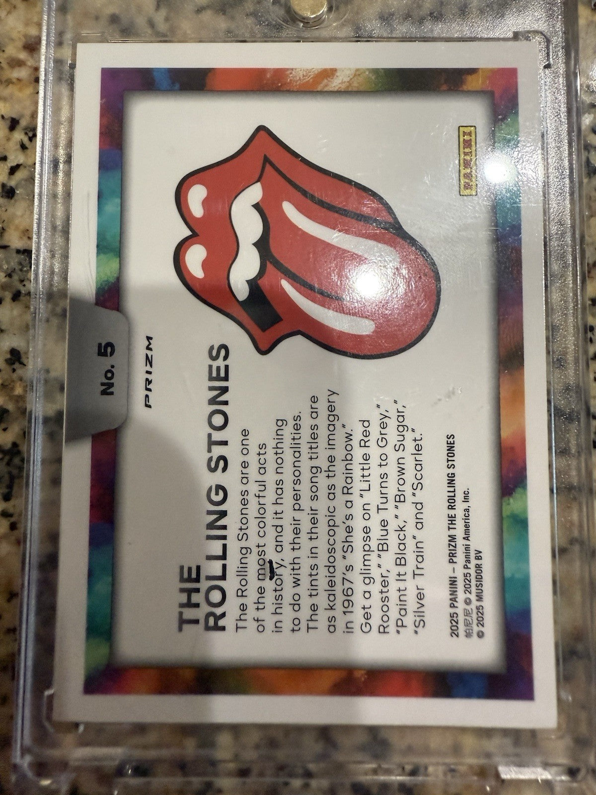 2025 Prizm The Rolling Stones Color Blast #5 Mick Jagger Keith Richards Wood SSP