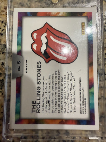 2025 Prizm The Rolling Stones Color Blast #5 Mick Jagger Keith Richards Wood SSP