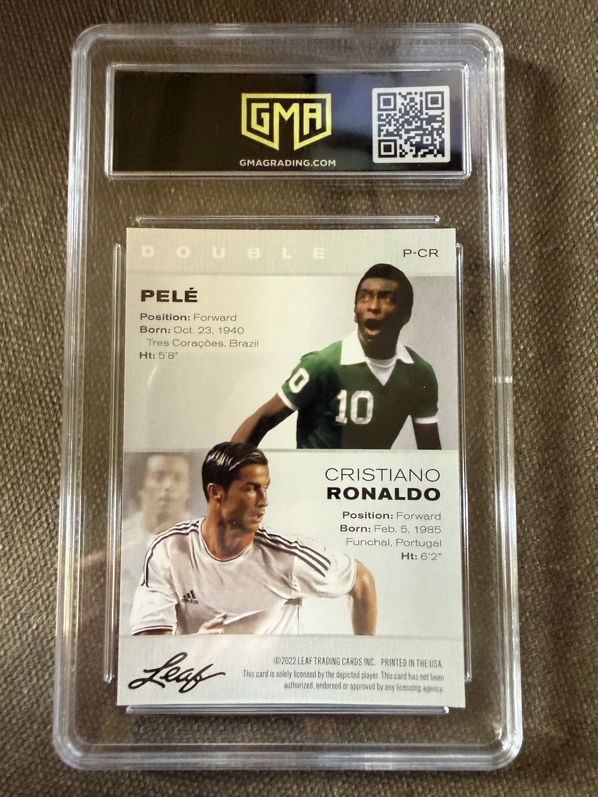 PELE & CRISTIANO RONALDO 2022 LEAF Double Exclusive Legends Edition #P-CR. Mint!