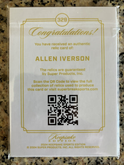 Allen Iverson Gem Patch Card. Super Break Keepsakeedition