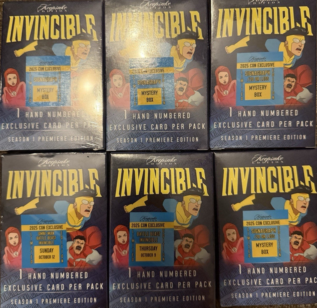 2025 CON EXCLUSIVE INVINCIBLE KEEPSAKE EDITION SIGNAGRAPH MYSTERY BOX /100 X6