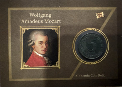 Wolfgang Amadeus Mozart Pieces Of The Past Authentic Coin Relic Short Print 2025