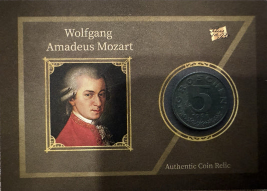 Wolfgang Amadeus Mozart Pieces Of The Past Authentic Coin Relic Short Print 2025