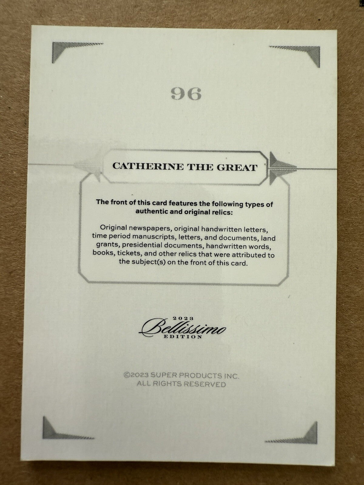 Catherine The Great Relic Card. Super Break Bellissimo Edition
