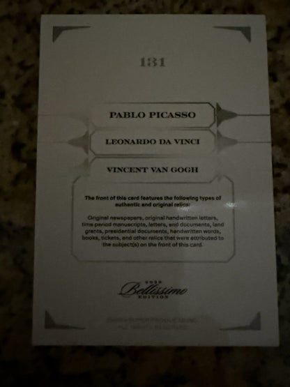 2023 Bellissimo Da Vinci Van Gogh Picasso Triple Relic #'d /99Handwriting
